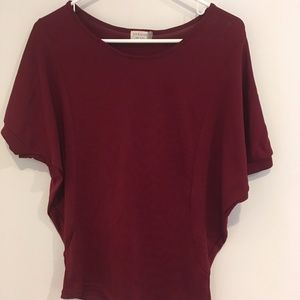 Dark Red Raglan Blouse