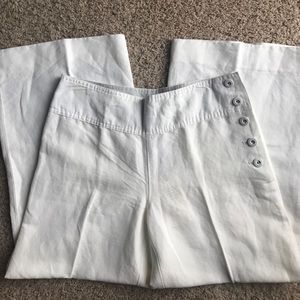 NWT Anthropologie capris wide leg ivory sz 10