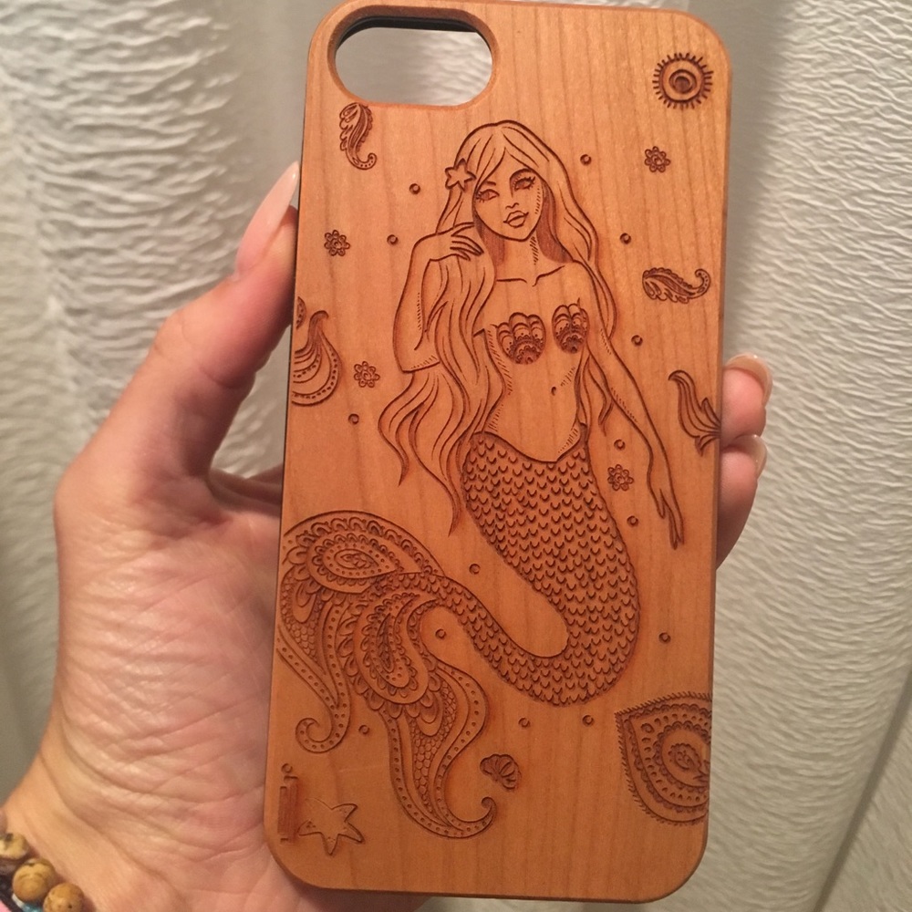 Wooden mermaid iPhone 6,6s,7 case