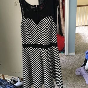 White and black Macy's dress