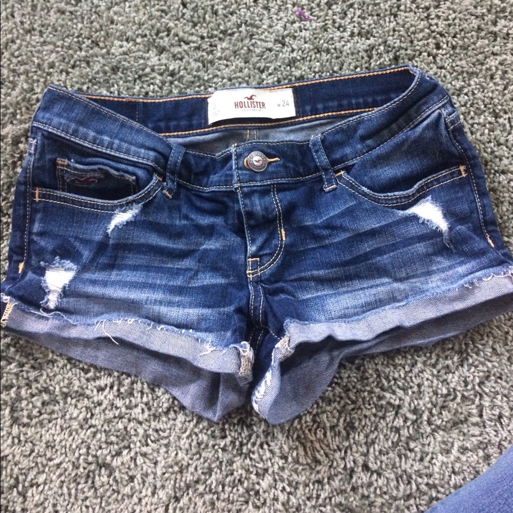 Hollister destroyed denim shorts