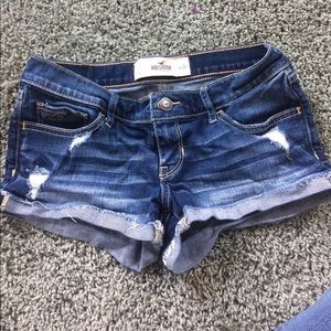 Hollister destroyed denim shorts