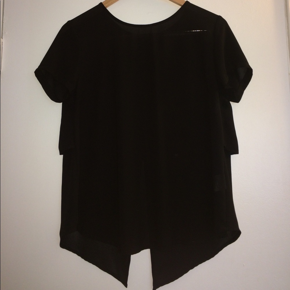Francescas black surplice back top