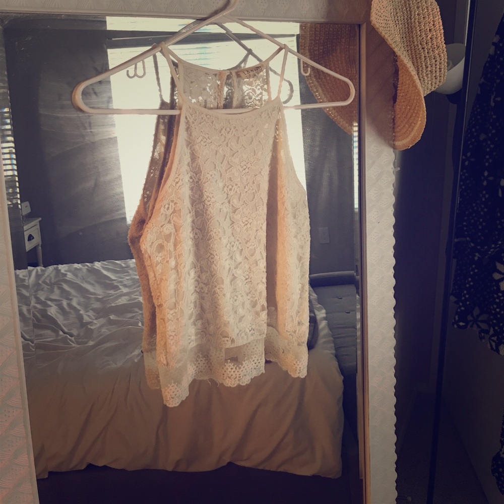 LA hearts lace crop top