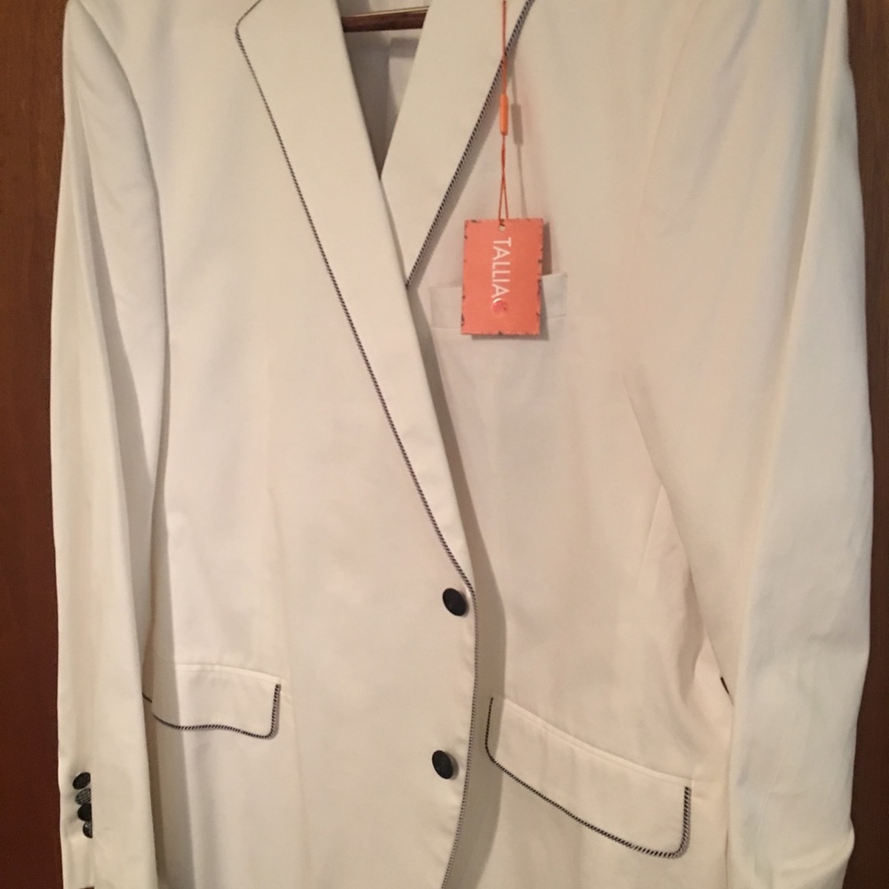 100 Cotton White Dinner Jacket by Tallia Orange.