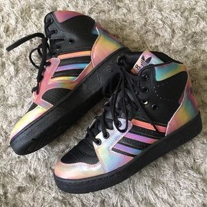 adidas black holographic shoes