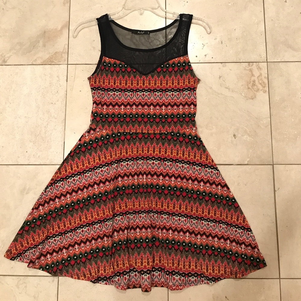 Mesh Neck line Sun Dress