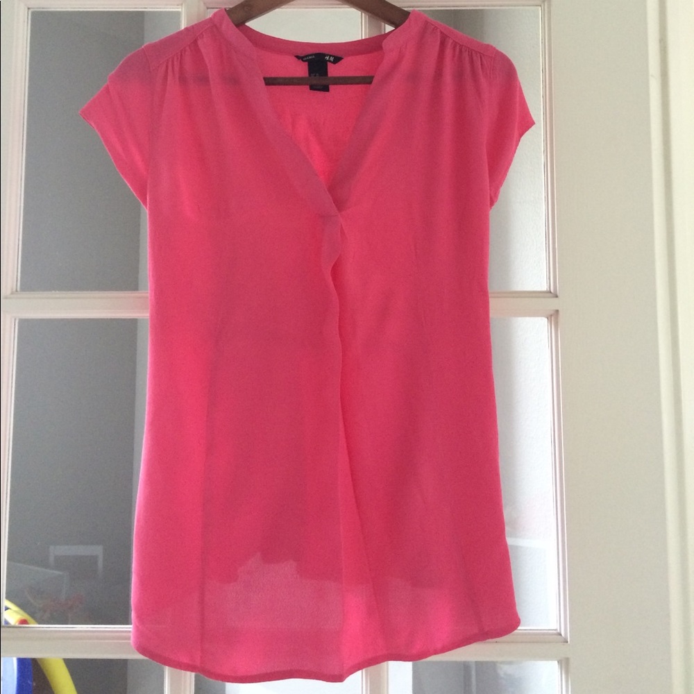Sheer pink maternity top