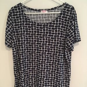 Navy Blue and White Abstract Tshirt
