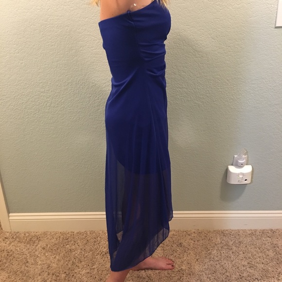 Blue high-low prom dress - Picture 3 of 7