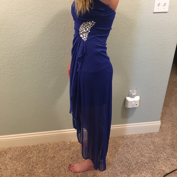 Blue high-low prom dress - Picture 5 of 7