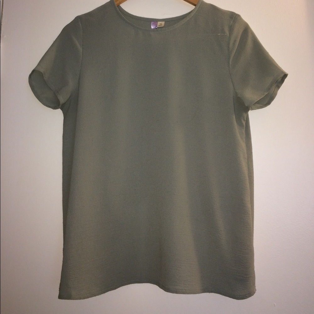 Francescas collections green scalloped back top