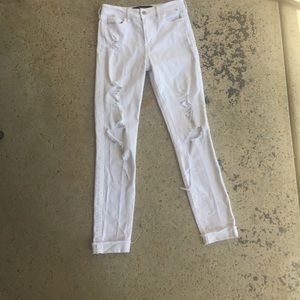 Hollister white ripped jeans