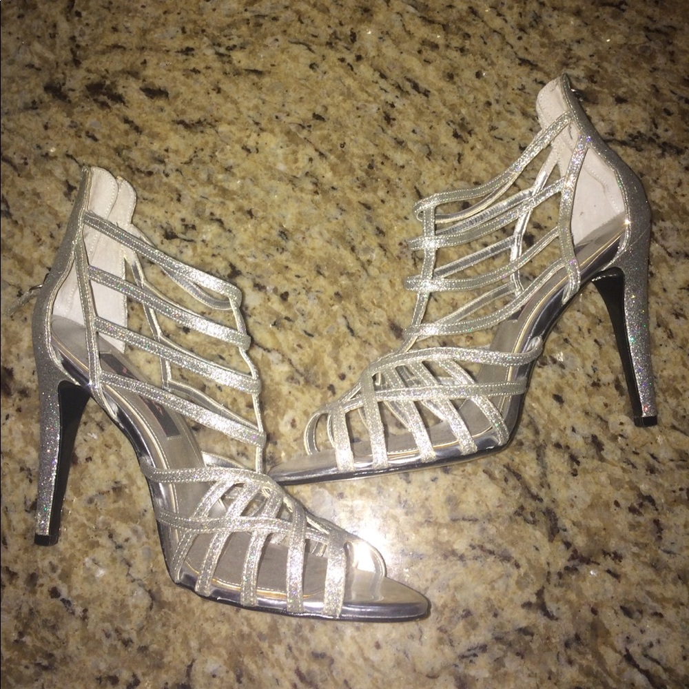 Sparkly zip up heels