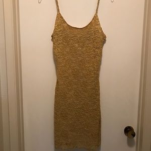 Gold lace dress