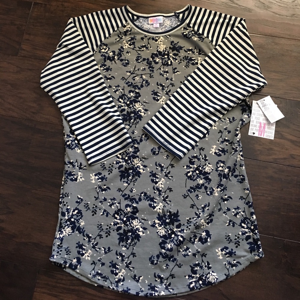 LulaRoe Striped/Floral Randy M NWT HTF