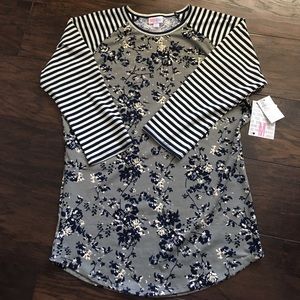 LulaRoe Striped/Floral Randy M NWT HTF