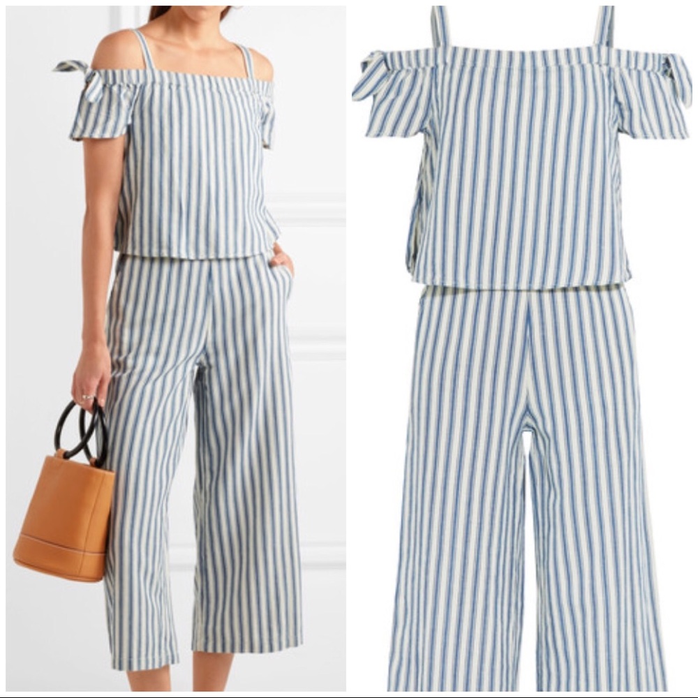 NWT Madewell Linen Blend Cold-shoulder jumpsuit