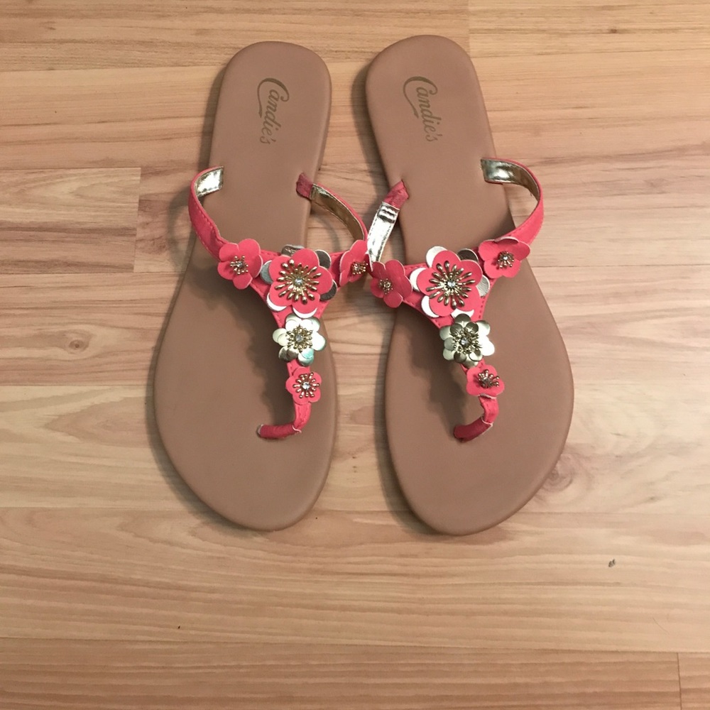 Candies Coral flower sandals