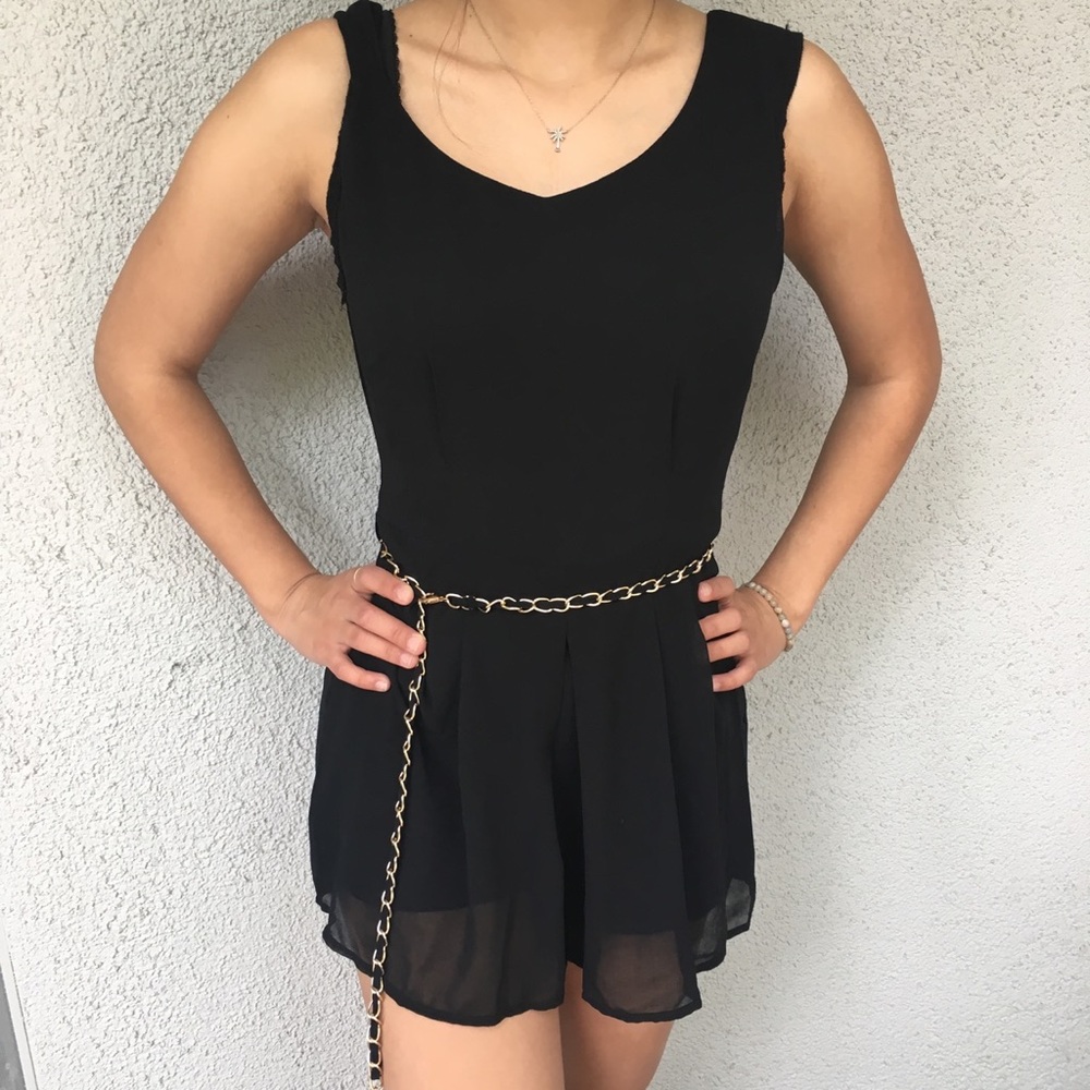 Black sheer dress romper