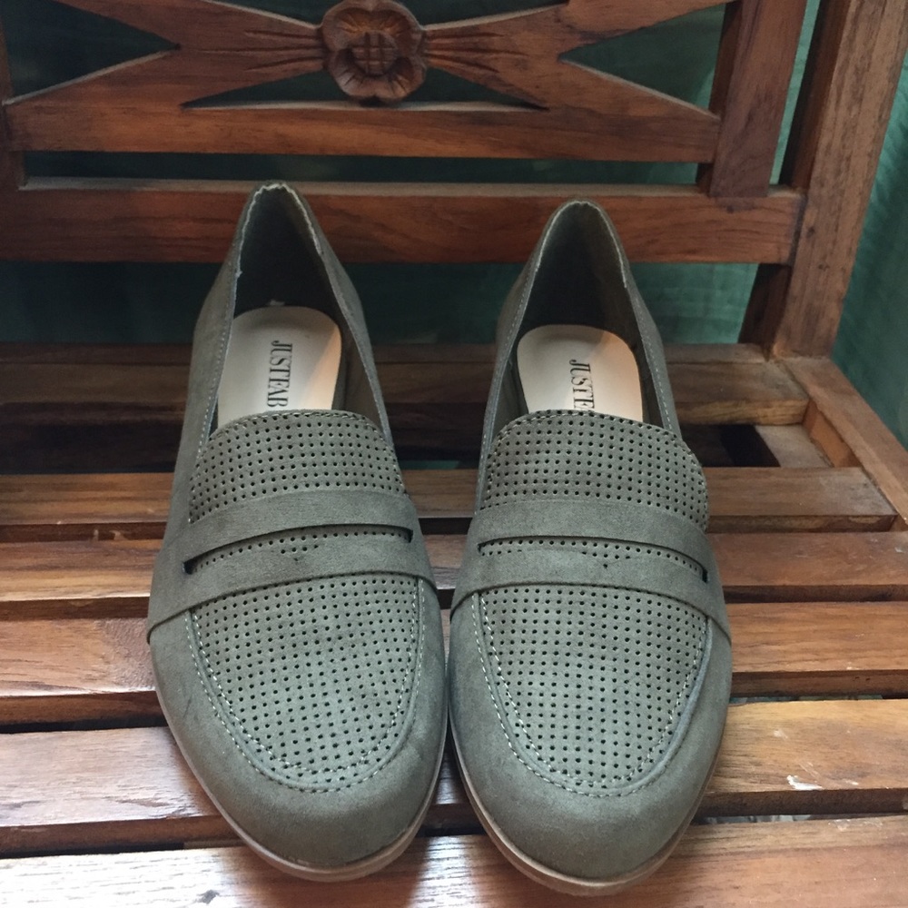 Green loafers