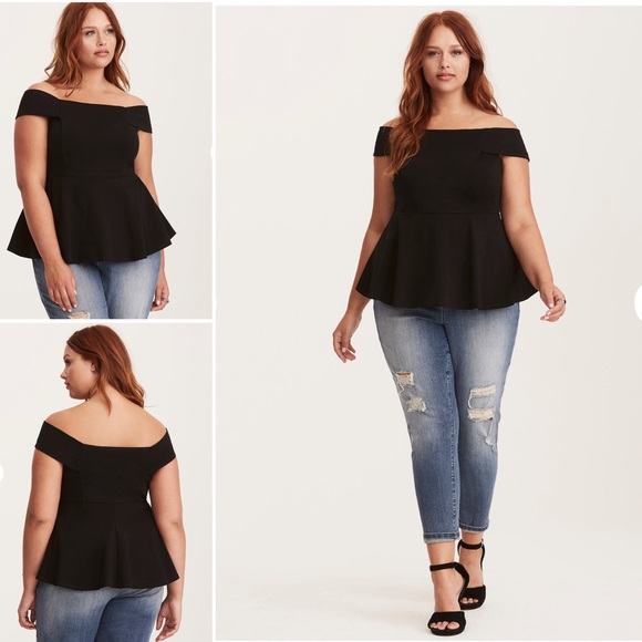 torrid Tops - ONLY 1 LEFT!! I Off Shoulder Peplum Top 🖤
