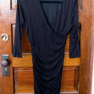 Black, deep v-neck dress from H&M