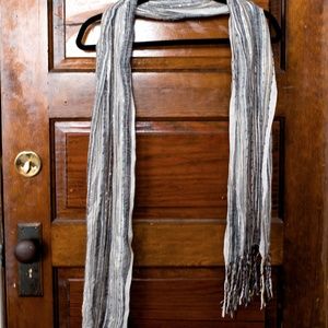 Black, white, metallic scarf