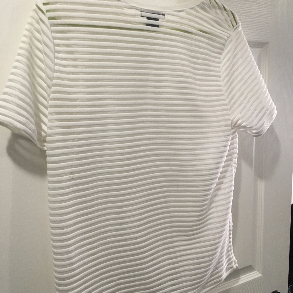 Trouve Mesh Stripped Top