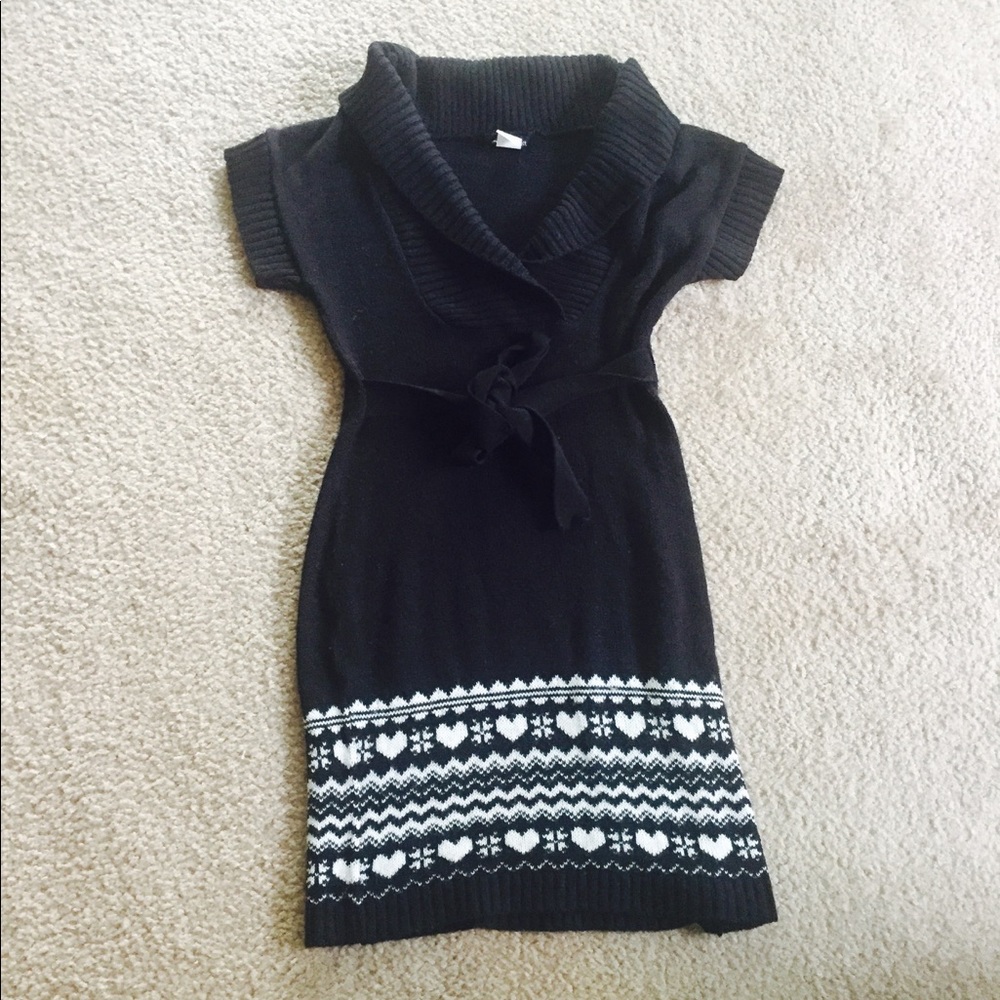 🔴Woolen sweater dress - Black - Small