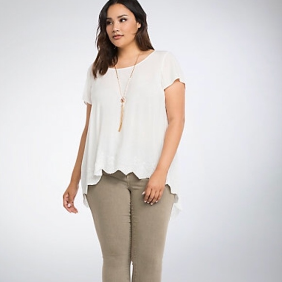 ONLY 1 LEFT!! I Embroidered Trim Split Back Top 🌸 - Picture 4 of 4