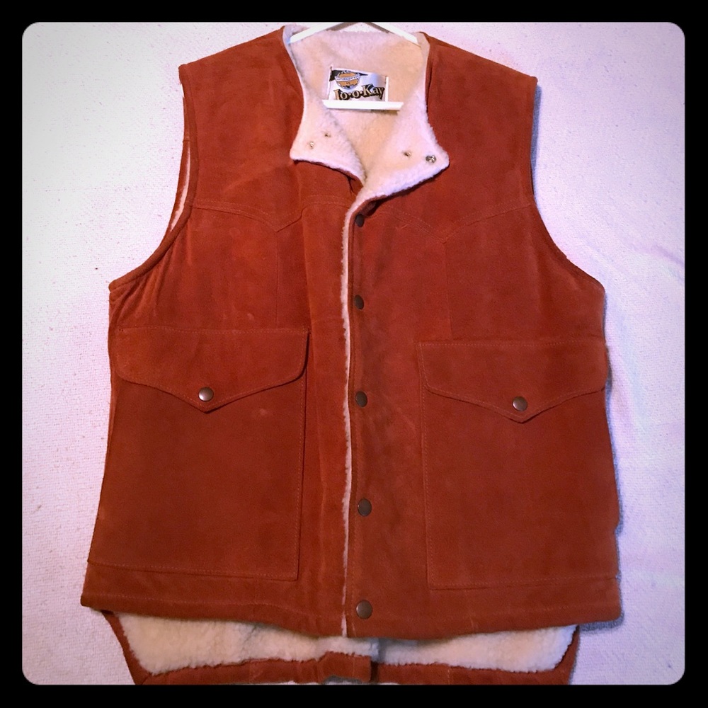 Joo-Kay vintage rawhide insulated lined vest rare