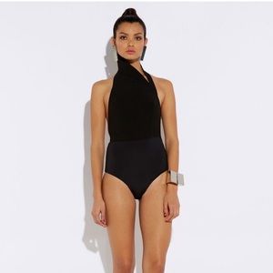 AQAQ NWT Anna Black High Neck Bodysuit UK 4/US 0