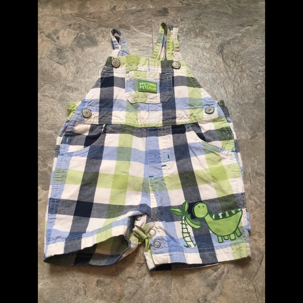 Boy's Plaid Overalls