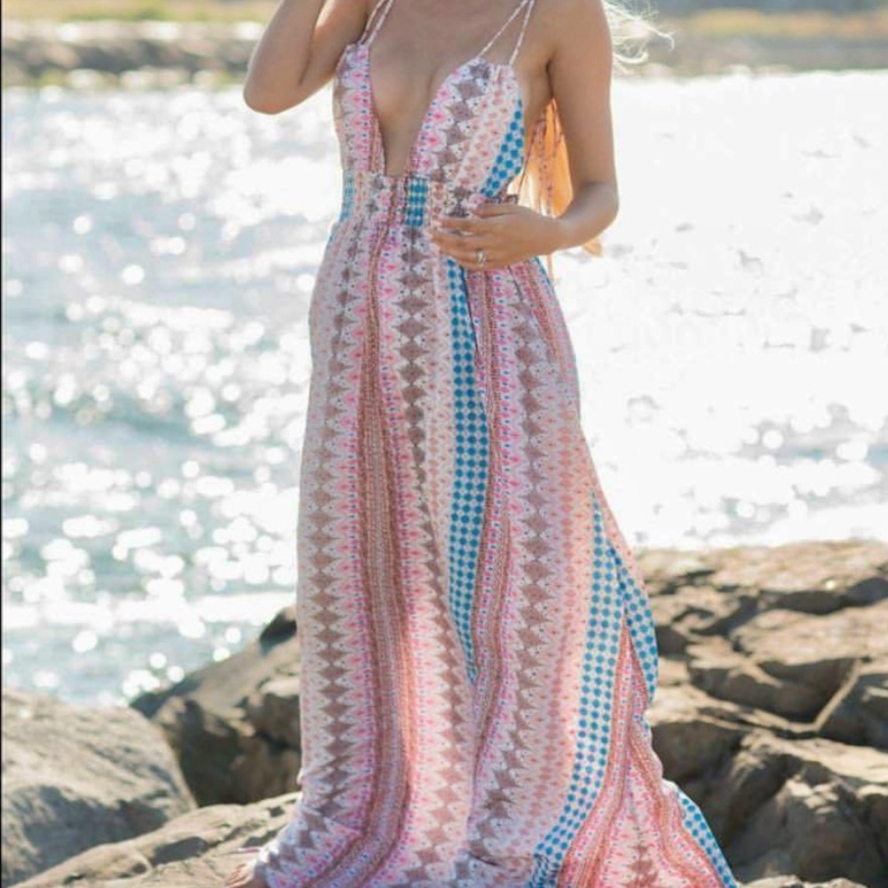 Multi print full length Lulus dress