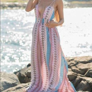 Multi print full length Lulus dress