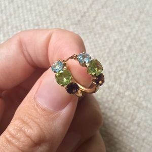 Multi-color gold clasp earrings