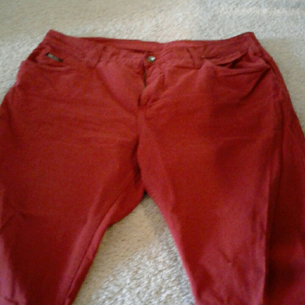 Red casual men pants