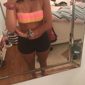 Sparkly strapless bikini top