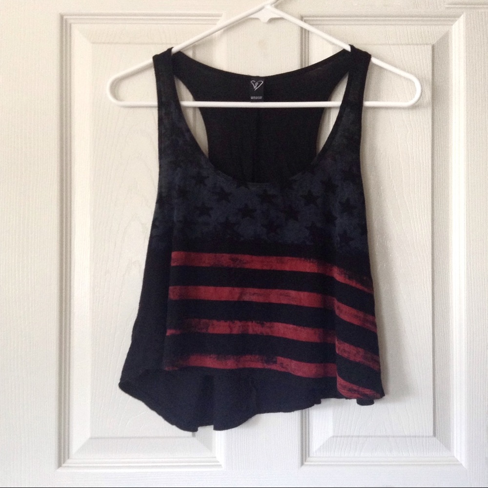 Windsor American flag cropped tank top