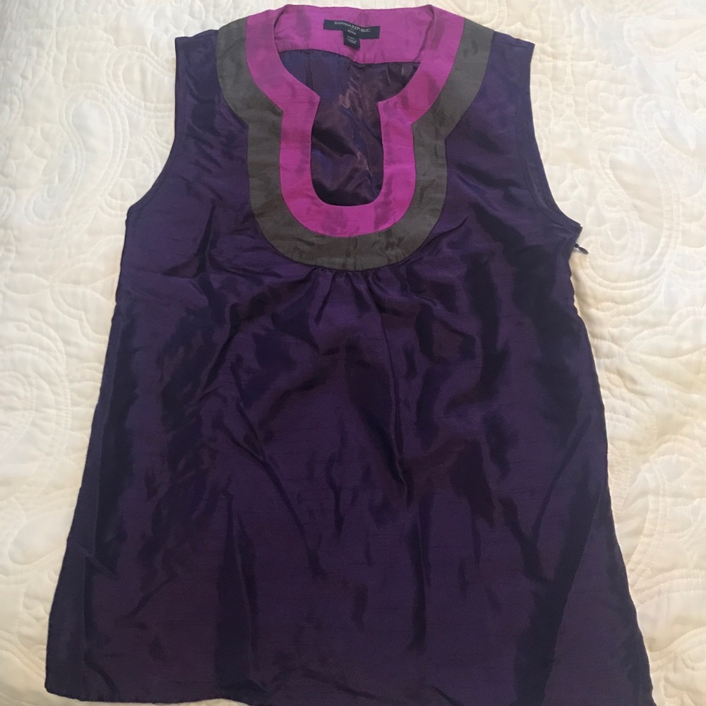 Banana republic purple silk top