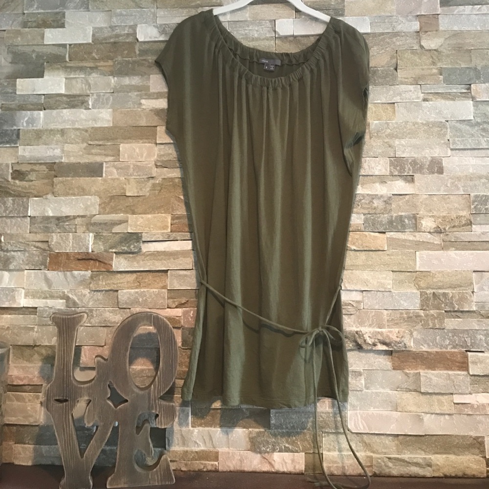 Vince boatneck tie waist tee