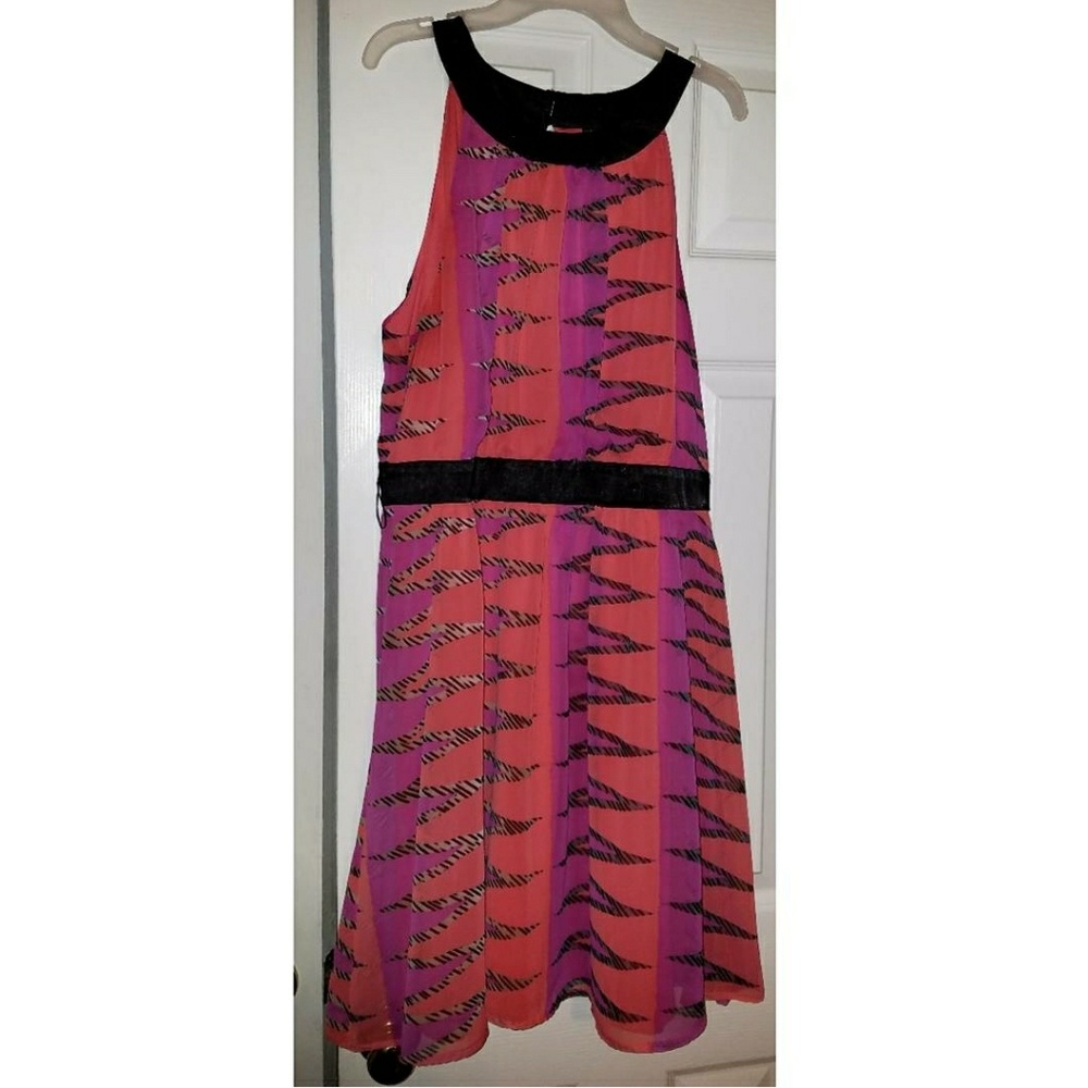 Pink & Orange Scoop Neck Dress