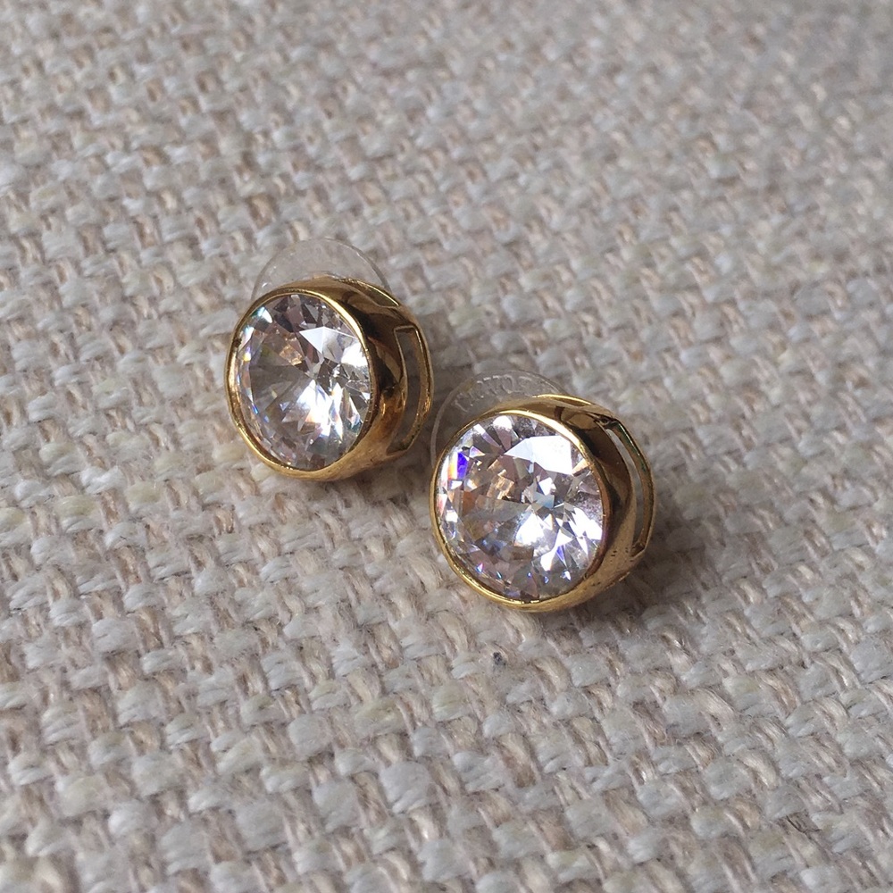 Large crystal stud earrings