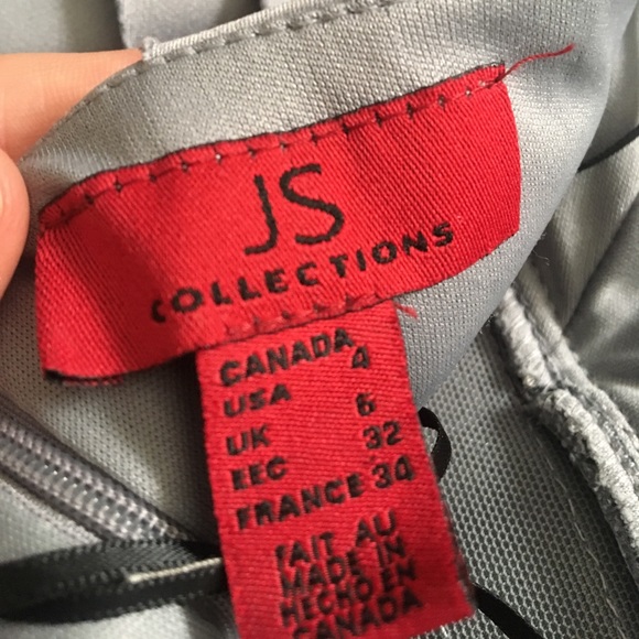 JS Collections Silver Ruffled Halter Dress - Picture 5 of 5