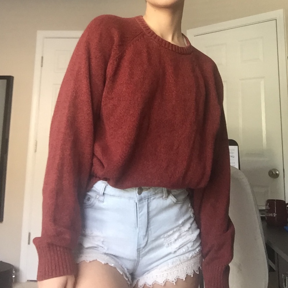 Burgundy knit sweater