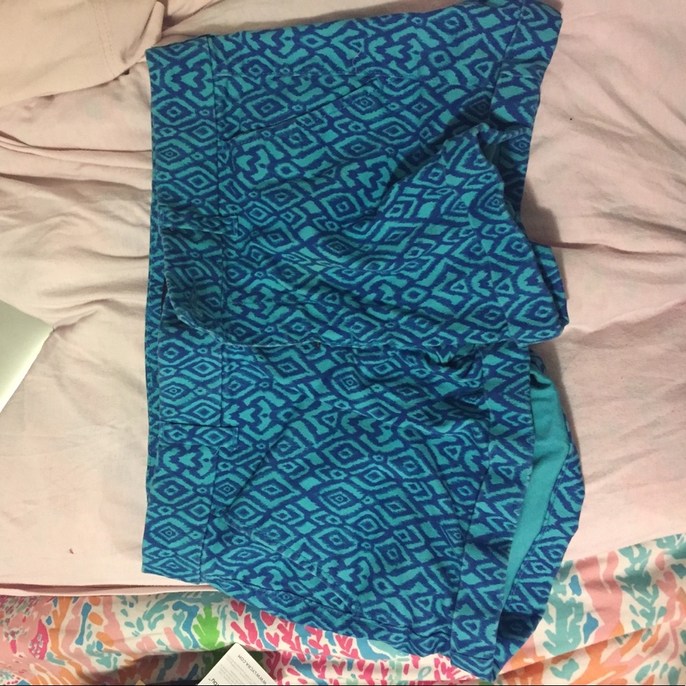 blue shorts