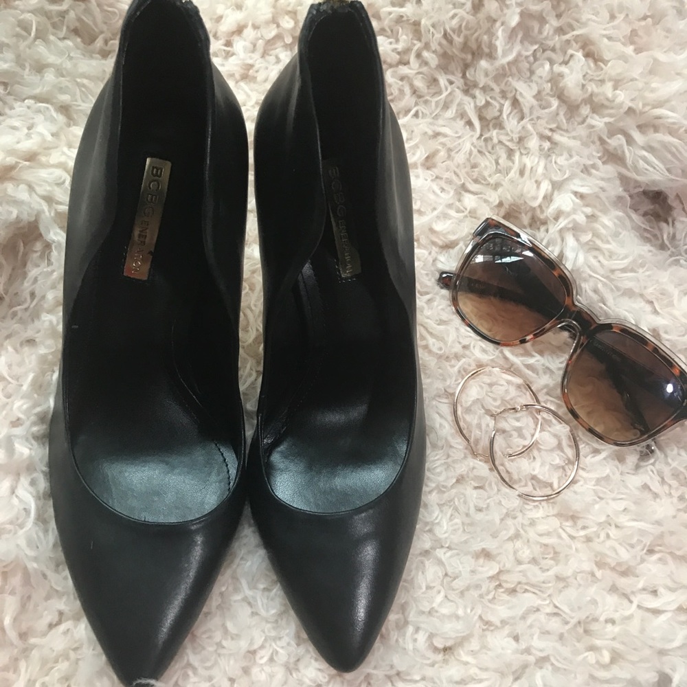 BCBGenerations black leather stiletto heels