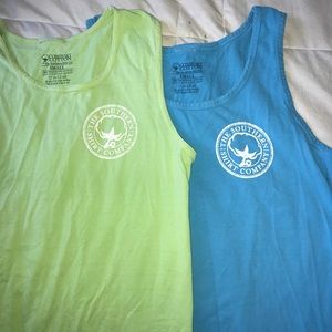 SOLD The Southern Shirt Blue and Green Tank Tops