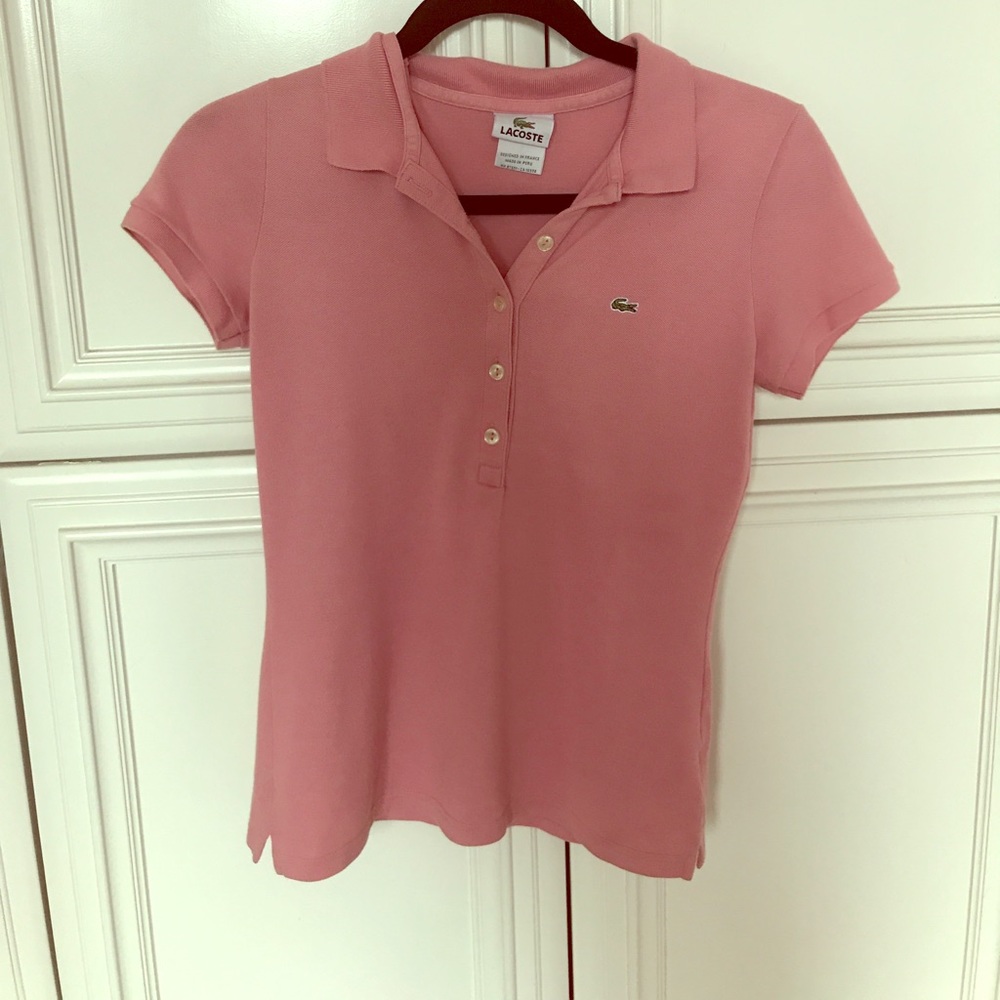 Lacoste Pink Collar Shirt